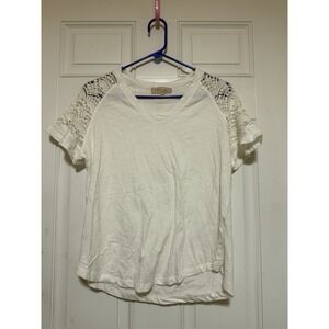 Philosophy women's white short-sleeve lace Top Size Small